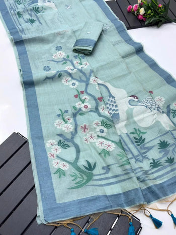 Soft Muga Cotton Resham Weaving Saree