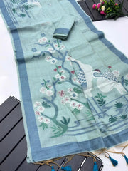 Soft Muga Cotton Resham Weaving Saree