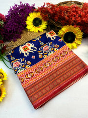 Trending Rajwadi Elephant Printed Patola Silk Saree