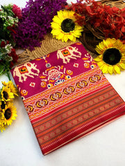 Trending Rajwadi Elephant Printed Patola Silk Saree