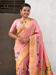 Bamboo Tissue Silk Half Half Paithani Saree