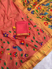 Bamboo Tissue Silk Half Half Paithani Saree
