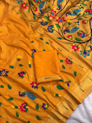 Bamboo Tissue Silk Half Half Paithani Saree