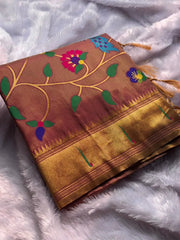Bamboo Tissue Silk Half Half Paithani Saree