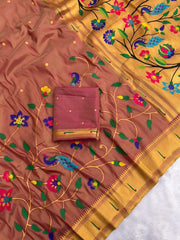 Bamboo Tissue Silk Half Half Paithani Saree