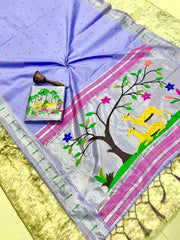 Pure Khadi Raw Silk Hiran Paithani Saree
