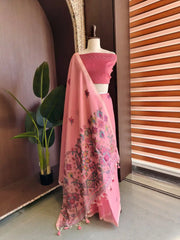 Chanderi Cotton Jamdani Weaving Saree