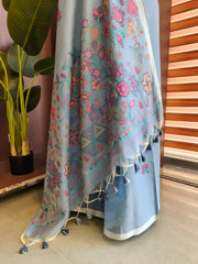 Chanderi Cotton Jamdani Weaving Saree