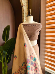 Chanderi Cotton Jamdani Weaving Saree
