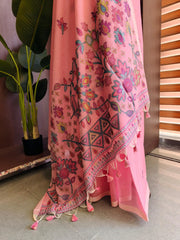 Chanderi Cotton Jamdani Weaving Saree