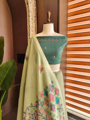 Chanderi Cotton Jamdani Weaving Saree
