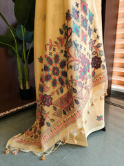 Chanderi Cotton Jamdani Weaving Saree