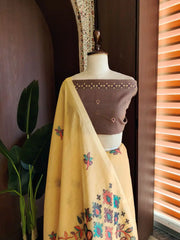 Chanderi Cotton Jamdani Weaving Saree