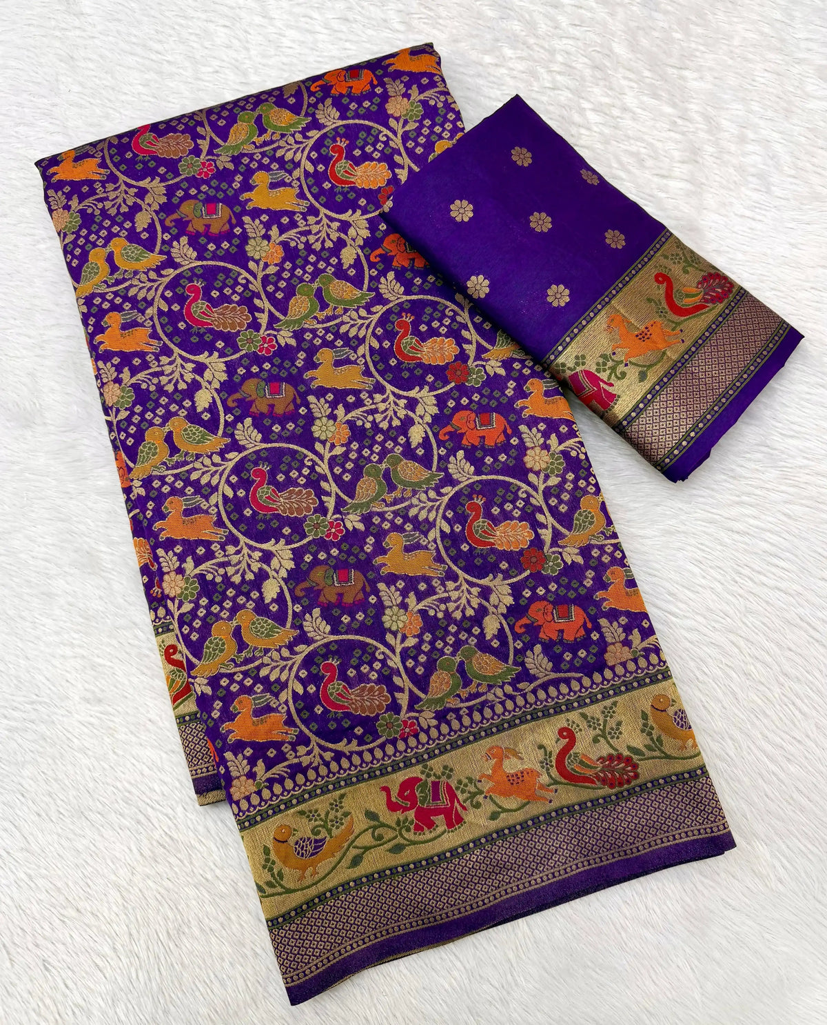 Pure Rajwadi Pashmina Paithani Style Silk Saree