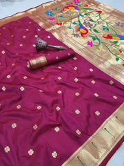 Meenakari Paithani Muniya Border Saree