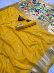 Meenakari Paithani Muniya Border Saree