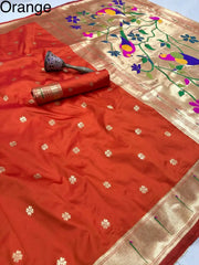 Meenakari Paithani Muniya Border Saree
