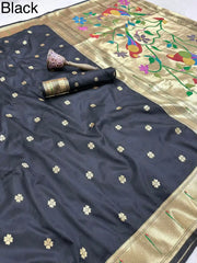 Meenakari Paithani Muniya Border Saree