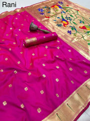 Meenakari Paithani Muniya Border Saree