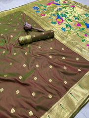 Meenakari Paithani Muniya Border Saree