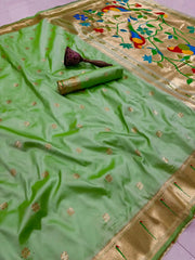 Meenakari Paithani Muniya Border Saree