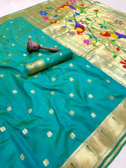 Meenakari Paithani Muniya Border Saree