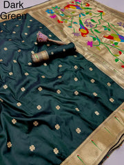 Meenakari Paithani Muniya Border Saree