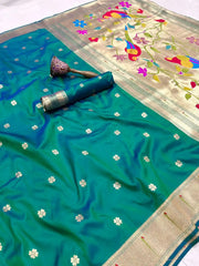 Meenakari Paithani Muniya Border Saree