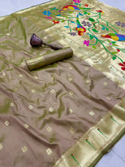 Meenakari Paithani Muniya Border Saree