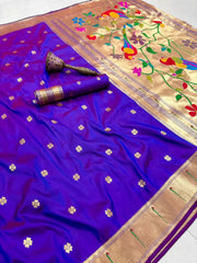 Meenakari Paithani Muniya Border Saree