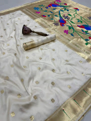 Meenakari Paithani Muniya Border Saree