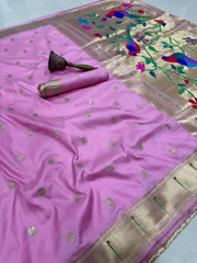 Meenakari Paithani Muniya Border Saree