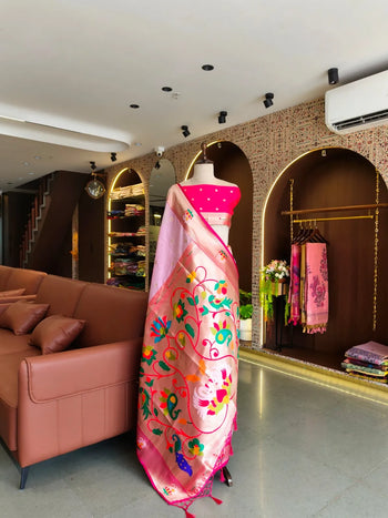 Premium Organza Rajhans Paithani Saree