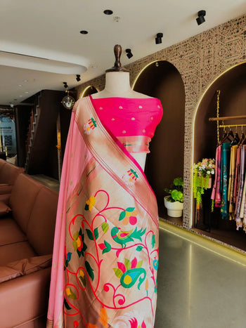 Premium Organza Rajhans Paithani Saree