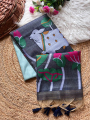 Beautiful Soft Muga Cotton Pichwai Saree
