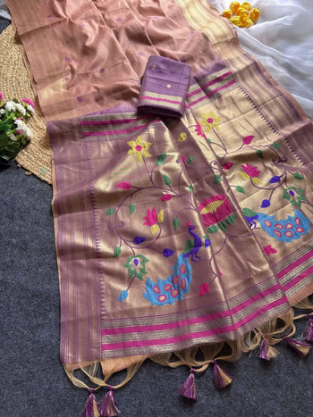 Premium Paithani Soft Muga Cotton Saree