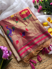 Premium Paithani Soft Muga Cotton Saree