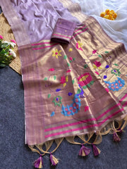 Premium Paithani Soft Muga Cotton Saree