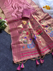 Premium Paithani Soft Muga Cotton Saree
