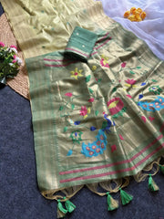 Premium Paithani Soft Muga Cotton Saree