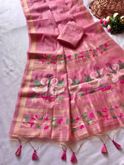 Premium Soft Rajhans Floral Muga Cotton Sareee
