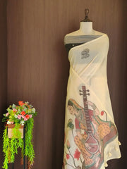 Chanderi Cotton Mithila Concept Weaving Saree