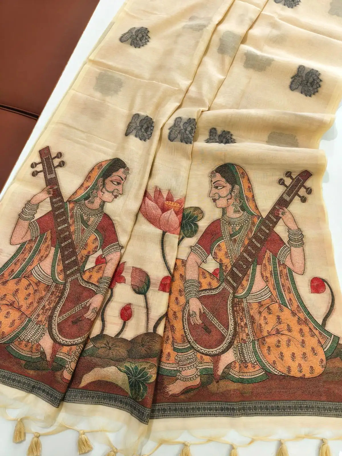 Chanderi Cotton Mithila Concept Weaving Saree