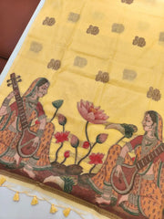 Chanderi Cotton Mithila Concept Weaving Saree