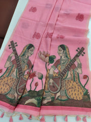Chanderi Cotton Mithila Concept Weaving Saree