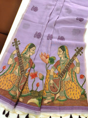 Chanderi Cotton Mithila Concept Weaving Saree