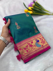 Traditional Jumkha Soft Silk Paithani Saree