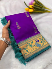 Traditional Jumkha Soft Silk Paithani Saree