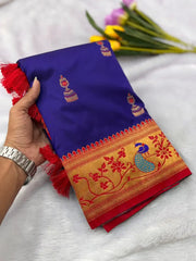 Traditional Jumkha Soft Silk Paithani Saree