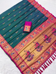 Traditional Jumkha Soft Silk Paithani Saree